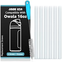 Jmoe USA Straws for 16oz Owala Kids Freesip Water Bottle | Replacement Plastic Straws Designed for Owala Kids 16 oz Bottle | 6-Pack Includes Cleaning Brush | Food Grade & BPA Free