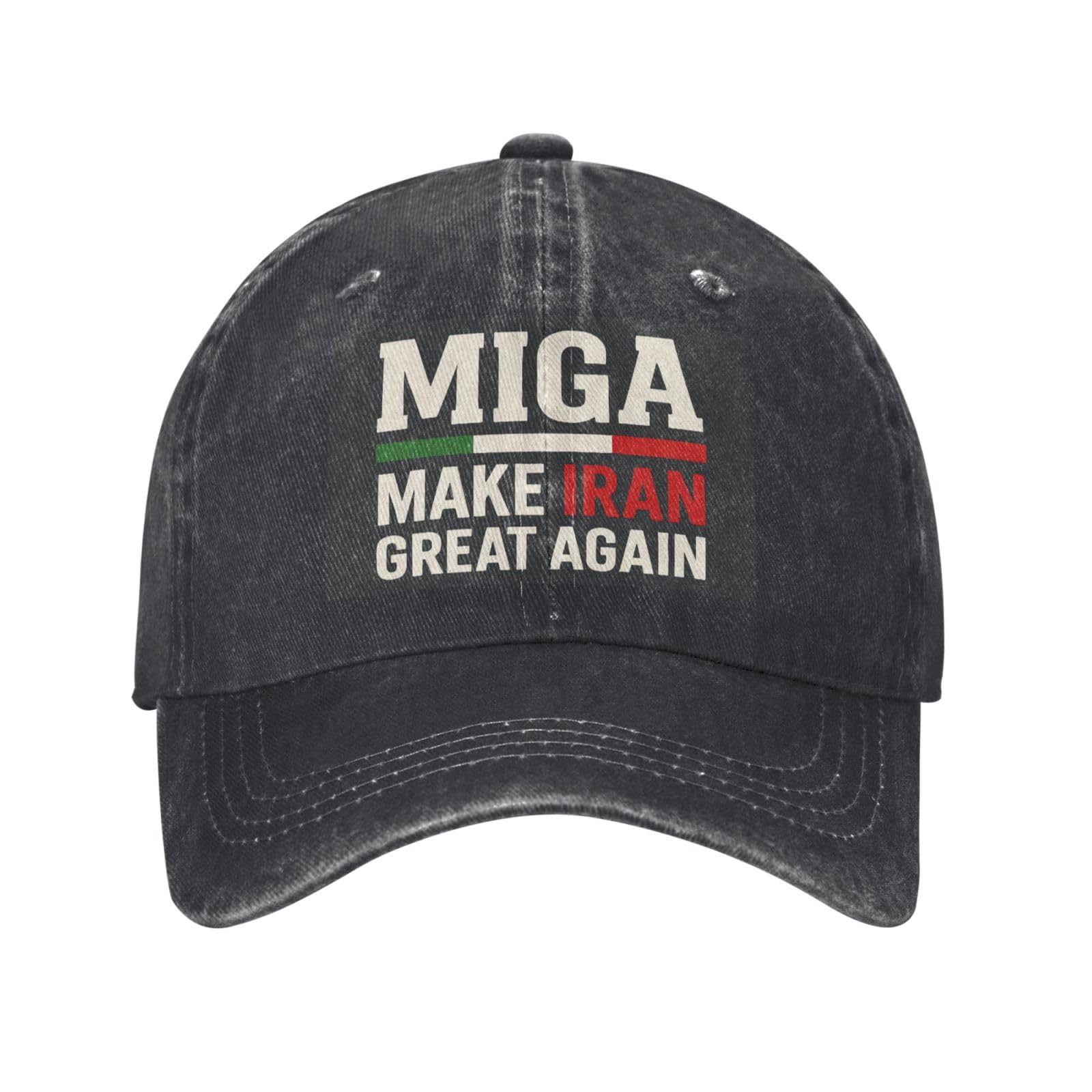 Hlbsdm Unisex Black Miga Make Iran Great Again Hats For Womens Adjustable Baseball Funny Caps