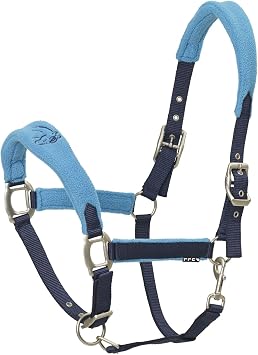 Centaur Fleece Cushion Breakaway Halter - SizeCob ColorNavy / Turquoise