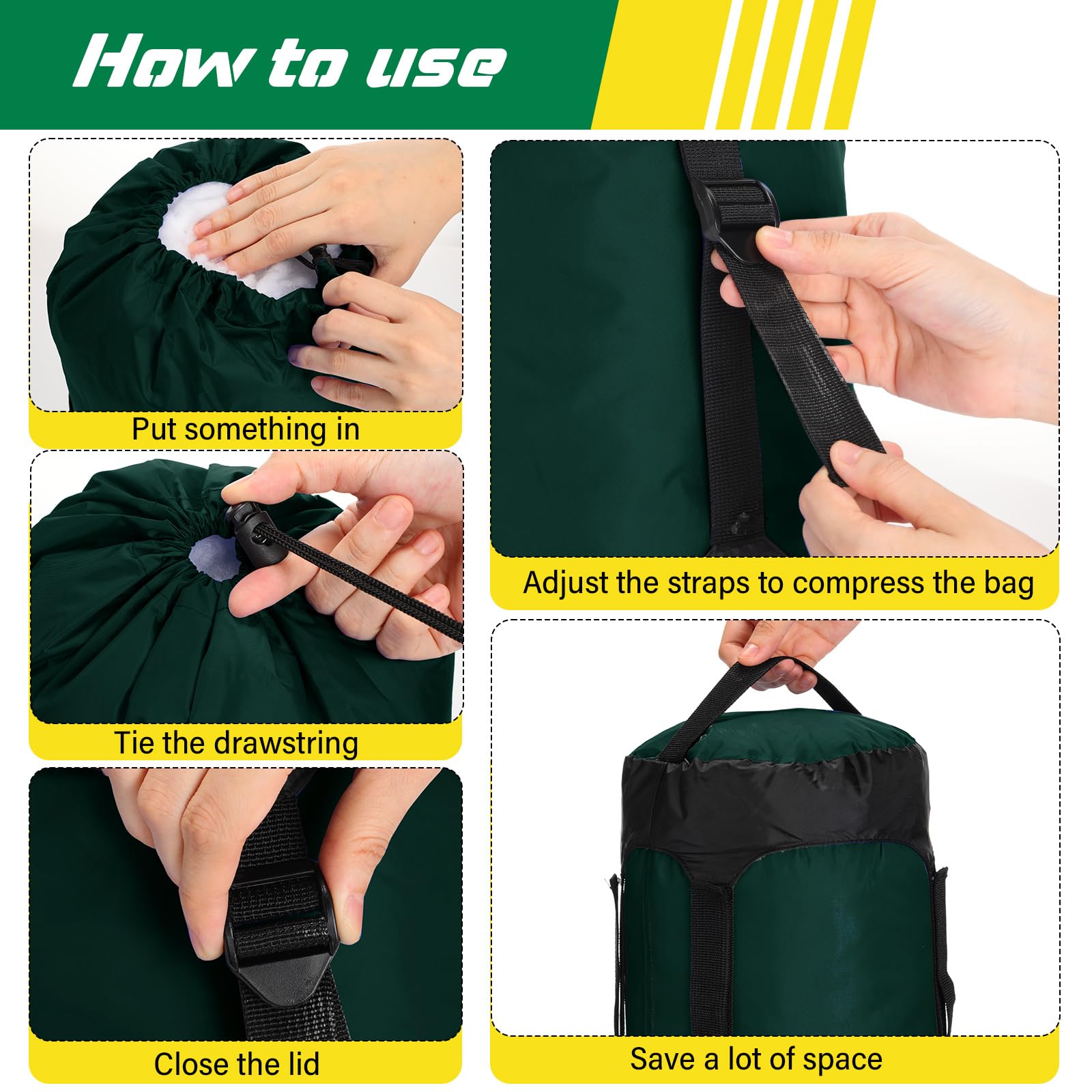 5 Piezas Bolsas de Compresión para Mochileros 20L Sacos de Compresión para Saco de Dormir Bolsa de Almacenamiento Impermeable para Camping Senderismo Viajes Exteriores