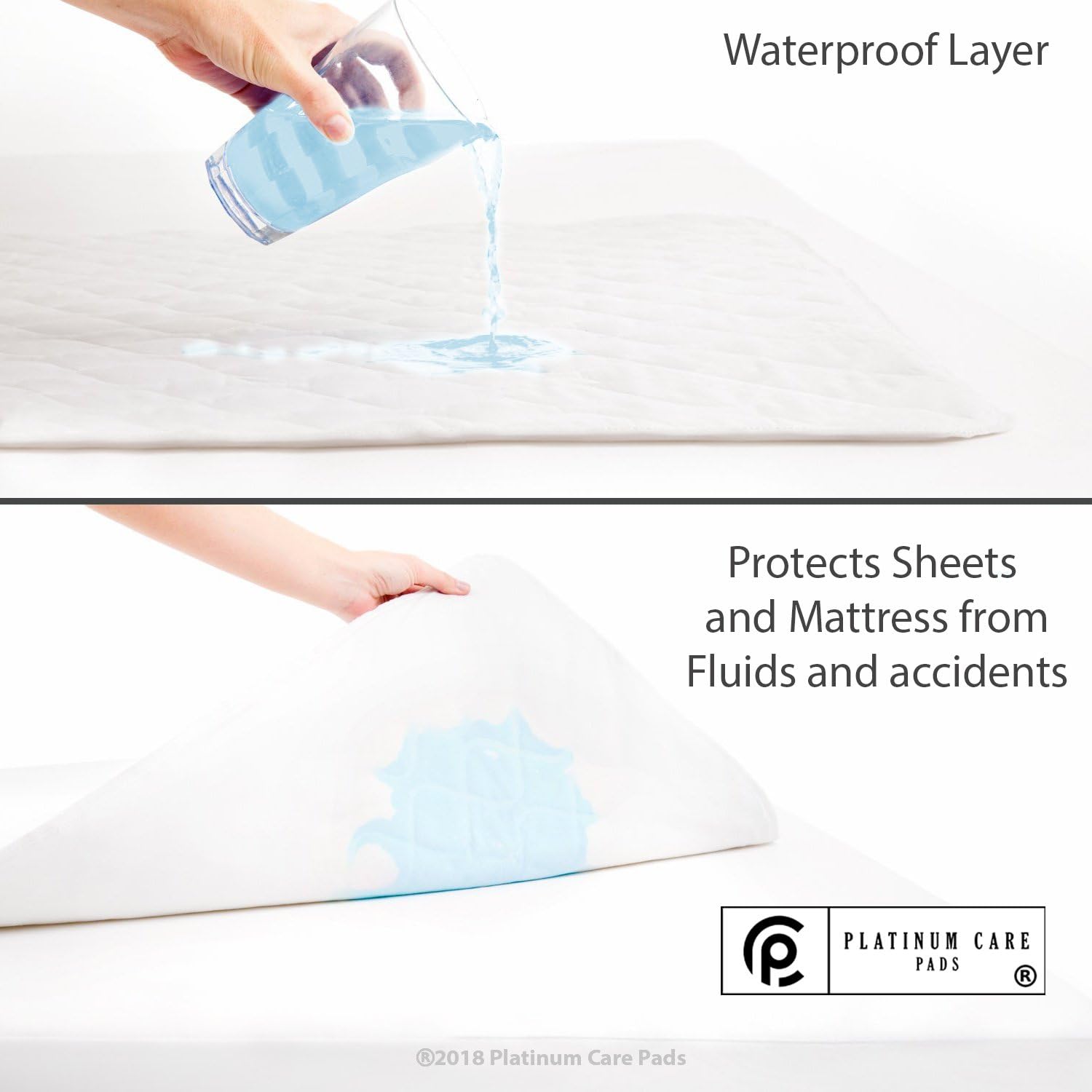 Reusable Bed Underpad - Waterproof & Washable Bed Pad - Absorbent Mattress Protector Pad - Incontinence Bed Pads - Bed Protector Pads Pack of 4 1 Blue 1 Green 1 Beige 1 Pink, 34"X36