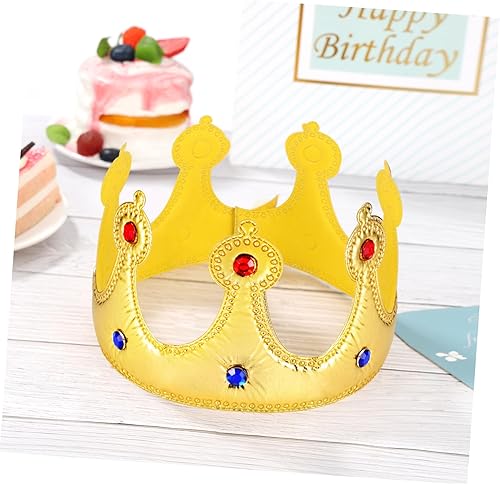 Miniatura 3 de NUOBESTY Coronas de rey dorado, delicado sombrero de corona de cumpleaños para niños, cumpleaños, baby shower, fiesta, accesorios para fotos