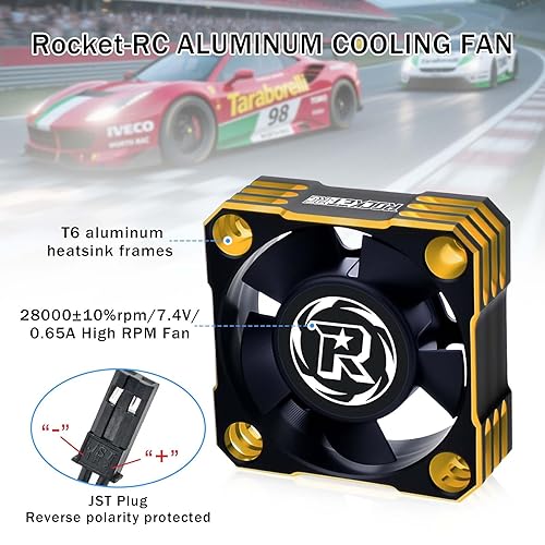 Miniatura 5 de Surpass Hobby - Ventilador de refrigeración de motor de aluminio de 1.181 x 1.181in, disipador de calor Rc de 28000 RPM ESC para 540 motores RC