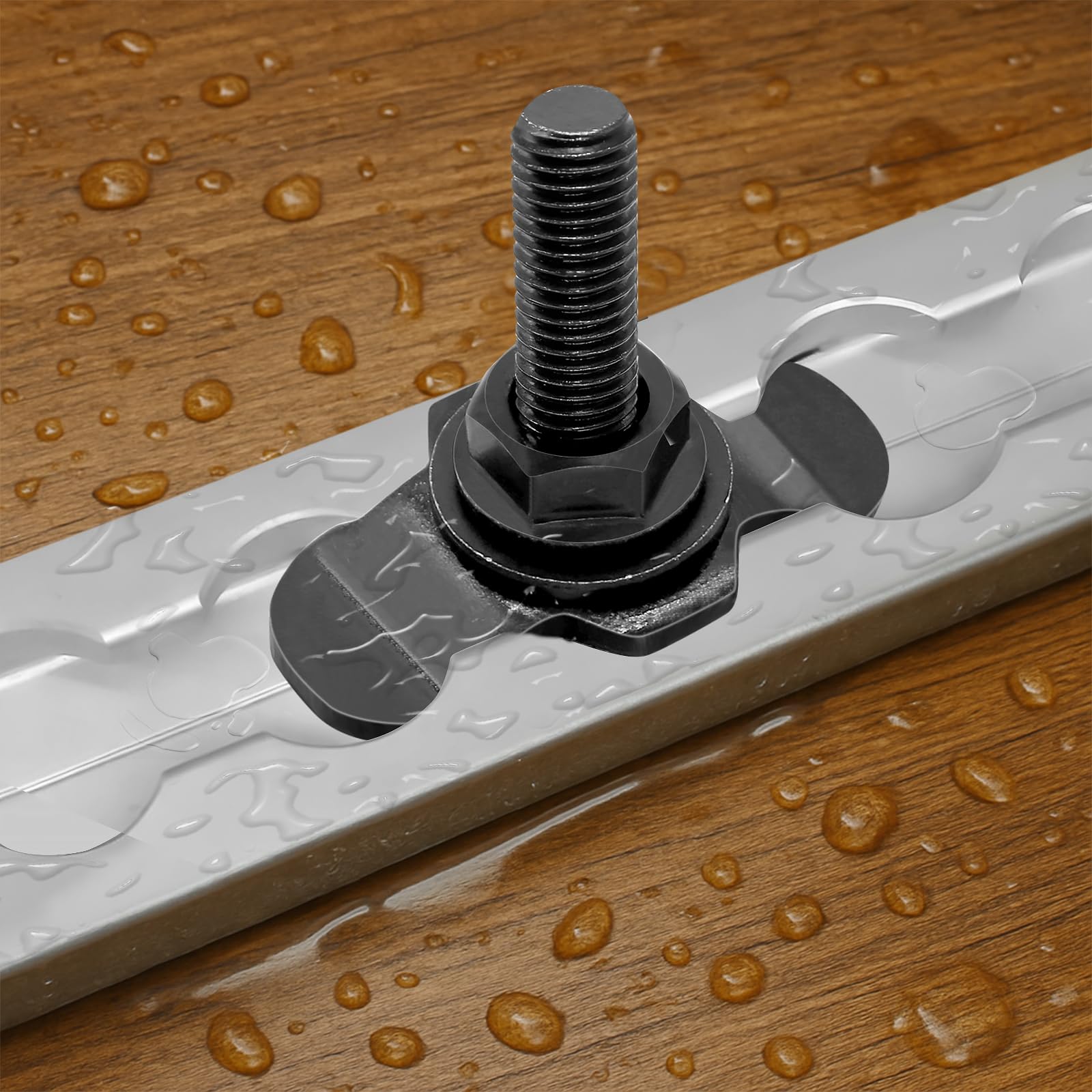 6 Stück Zubehör Airlineschiene Fitting Airline Schienen Zubehör M8 × 40MM 500daN Endbeschlag Schraubfitting für Airlineschiene Endfitting, Schwarz - 5