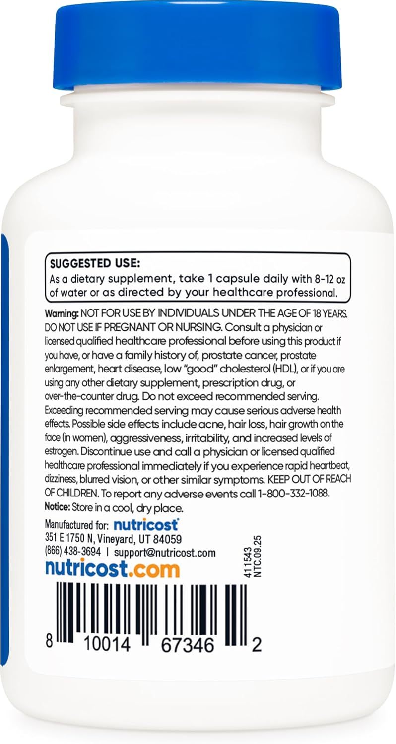 Nutricost Pregnenolone 10mg, 120 Capsules - Non-GMO, Gluten Free, Vegetarian Capsules