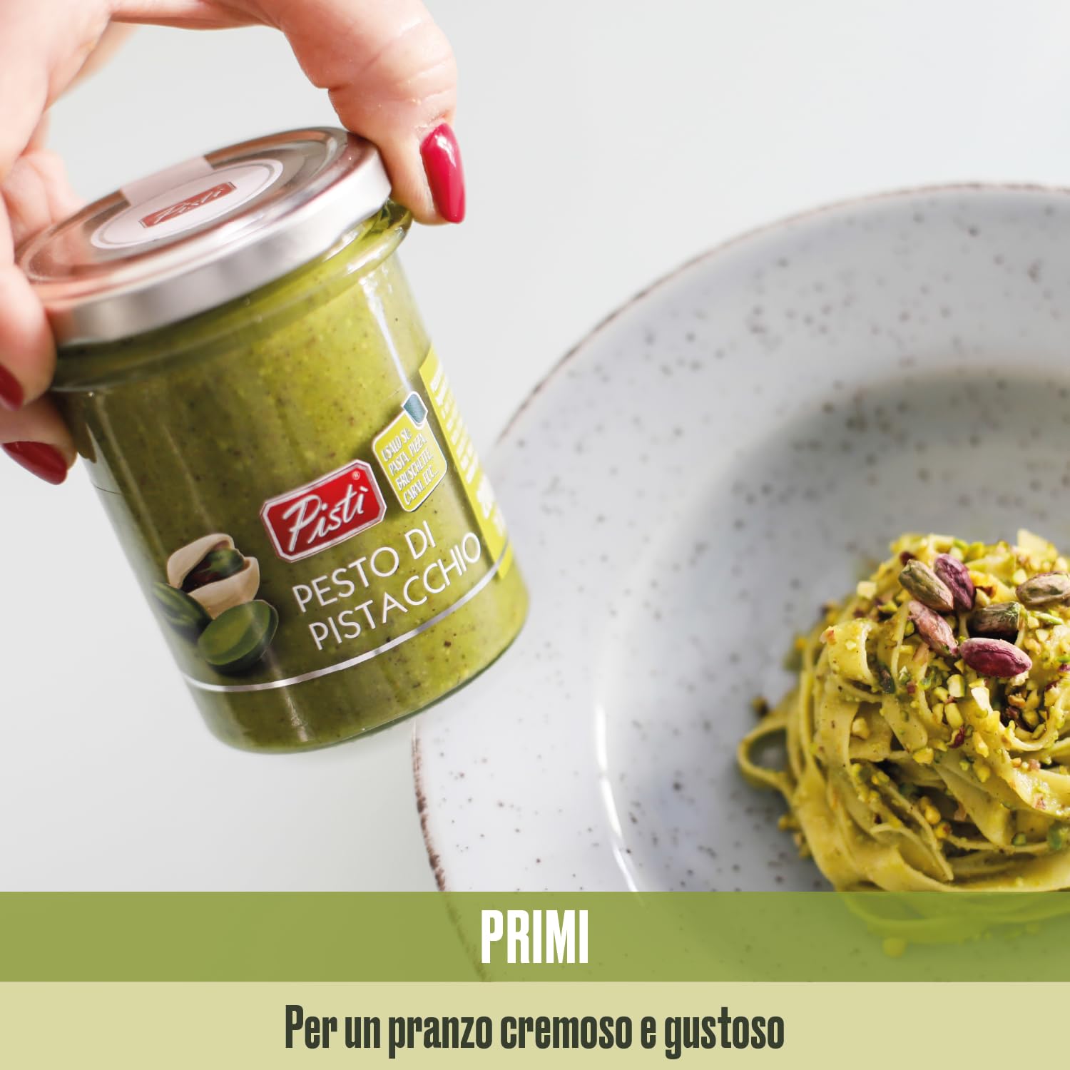Pistì - Pesto de pistaches - Avec des pistaches vertes sélectionnées, fabrication artisanale, 100% naturel - 3 pots de 200 grammes