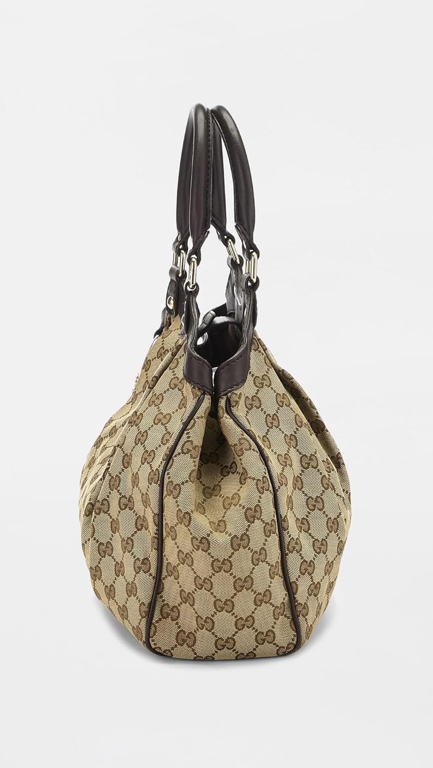 WHAT GOES AROUND COMES AROUND Women's Pre-Loved Gucci Brown Canvas Sukey Tote - Image 5