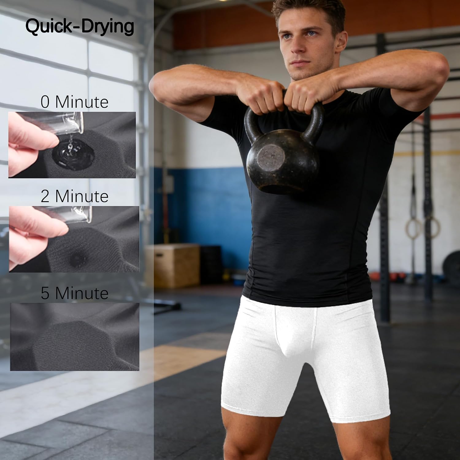 HovSiyla Men Compression Shorts Sports Workout Running Athletic Performance Baselayer Spandex Underwear Boxer Briefs