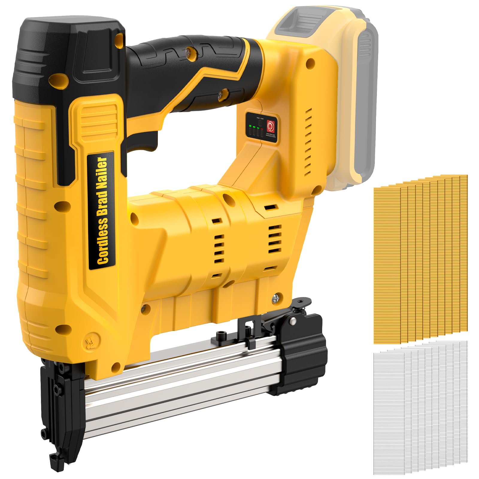 18 Gauge Cordless Brad Nailer & Staple Gun for Dewalt 20V MAX Battery(No Battery), 2 in 1 Electric Nail Gun with 1000 Brad Nails and 1000 Staples for Home Improvement, DIY and Woodworking