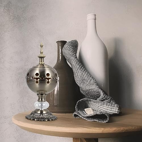 Miniatura 4 de Hemoton Soporte para quemador de incienso árabe para Bakhoor Oud Varillas de incienso de hierro, quemador de incienso para decoración del hogar