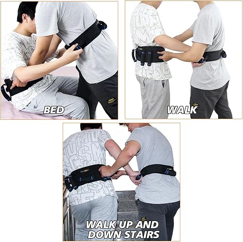 Miniatura 2 de Cinturón de marcha con asas, cinturón de transferencia para ancianos, cinturones de marcha para pacientes, asistencia de cinturón de transferencia,