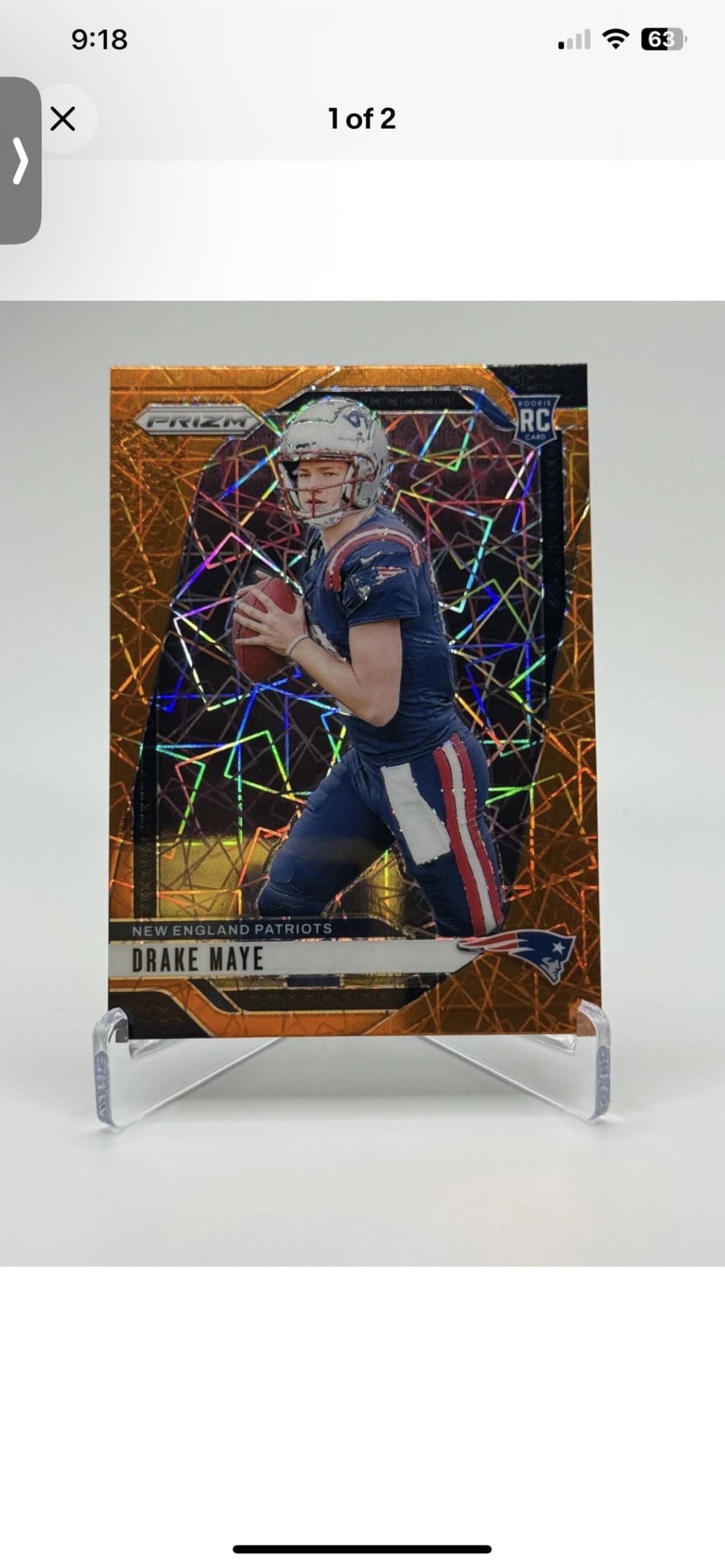 Amazon.com: Drake Maye RC Rookie 2024 Panini Prizm #329 Orange