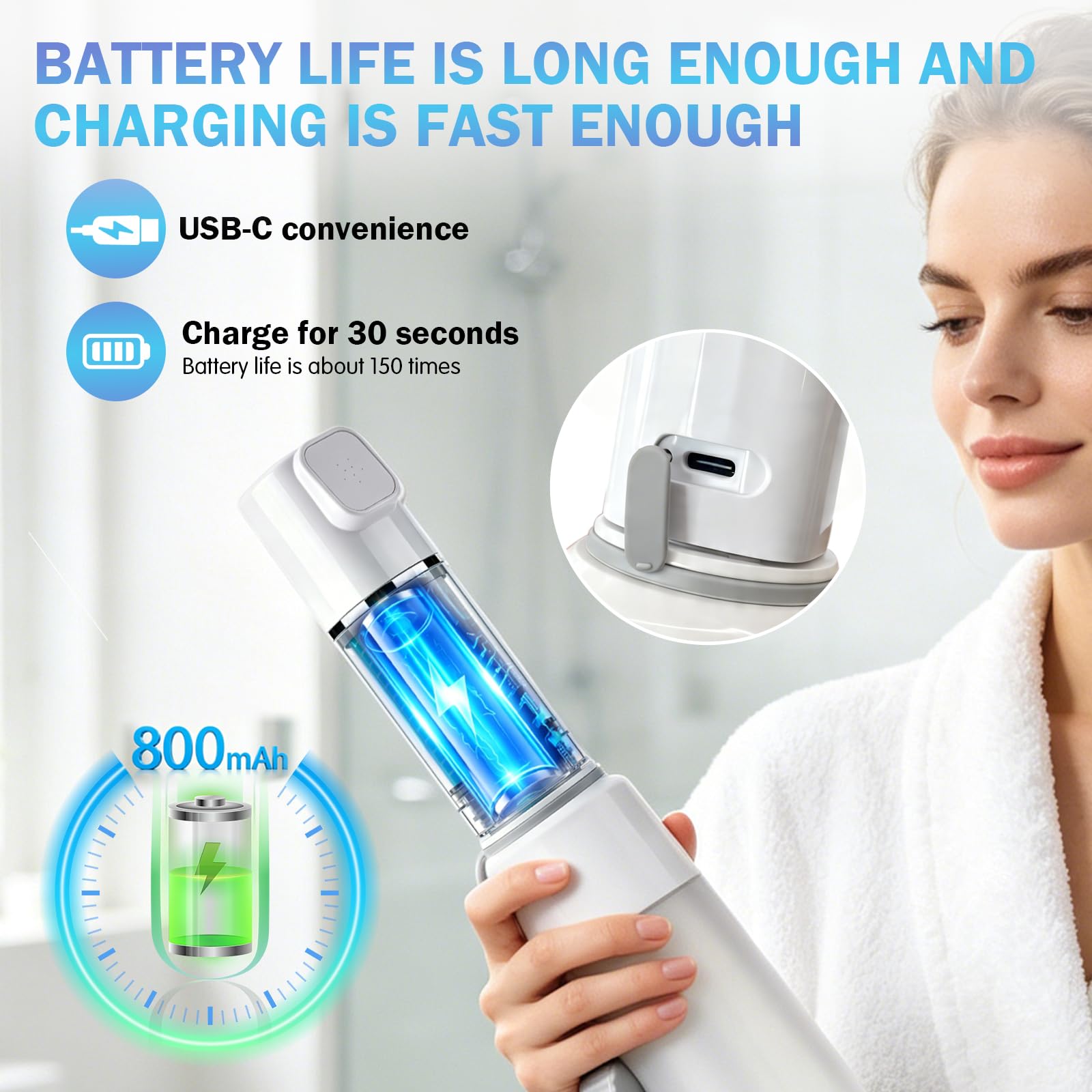 Bidet portatile da viaggio – Bidet elettrico ricaricabile portatile da viaggio per donne e uomini, impermeabile, bidet da viaggio per postpartum e igiene personale