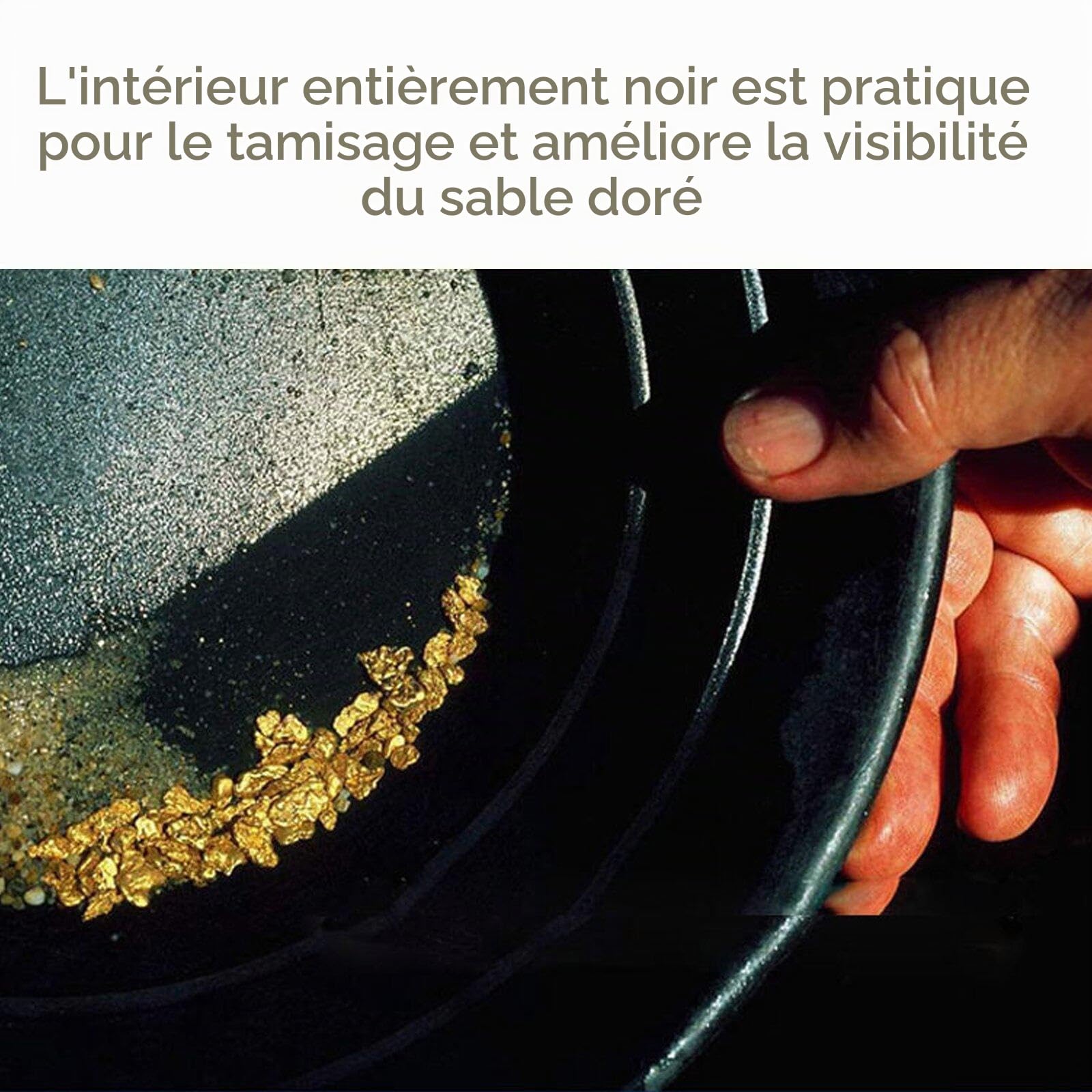 Panning d'or en Plastique, batée de Lavage d'or pour la Prospection minière de pépites, Tamis de Lavage pour la Classification de l'or (38 cm)
