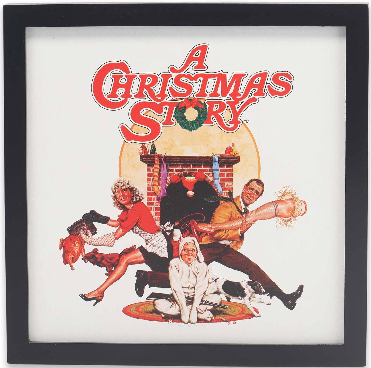 A Christmas Story Movie Poster Framed Wood Wall Decor - Iconic Christmas Story Wall Art for Holiday Decorating