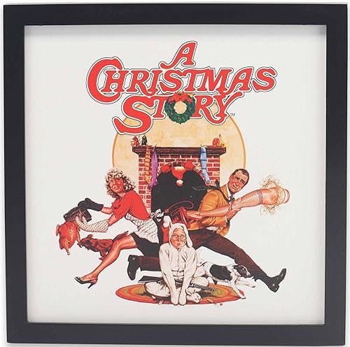 Póster de película de historia de Navidad enmarcado para decoración de pared de madera, icónico arte de pared de historia de Navidad para decoración