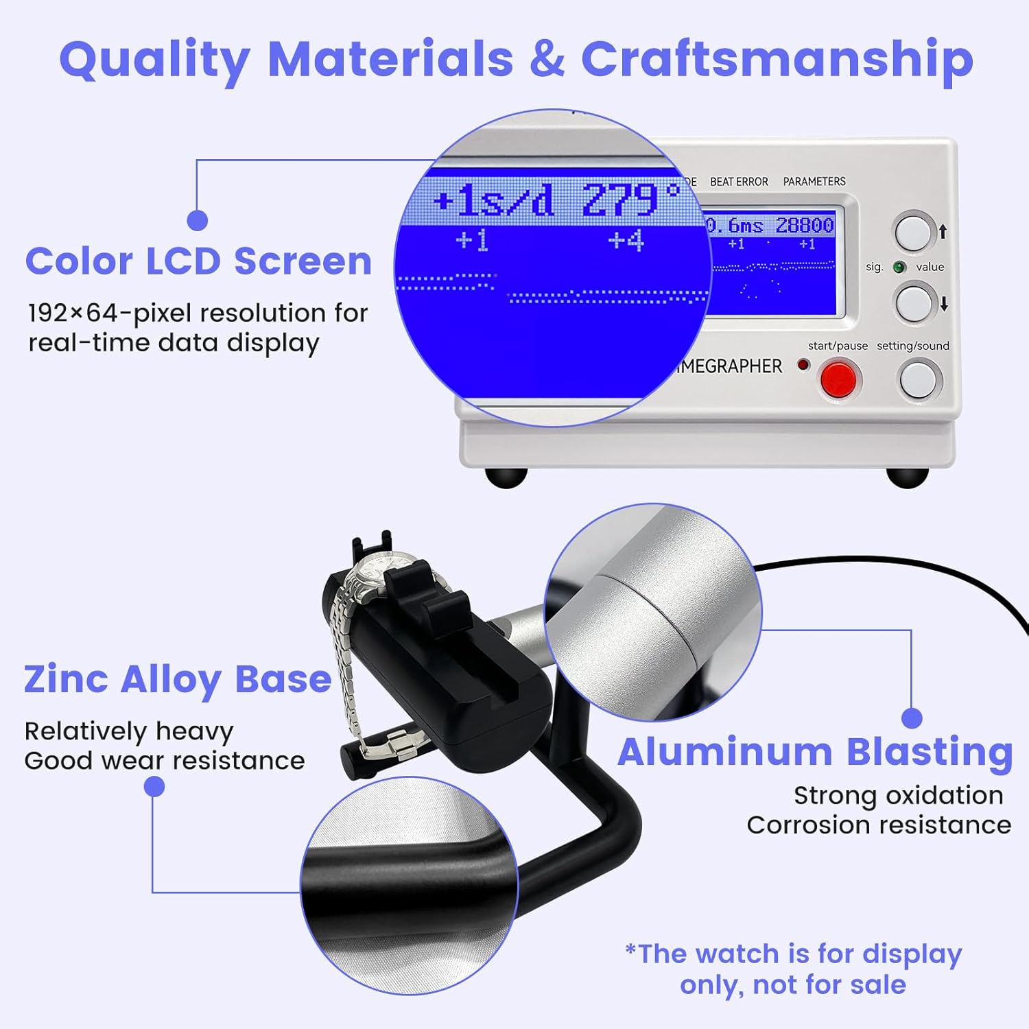Watch Tester Timegrapher,Timegrapher No.1000,Watch Timing Machine,Multifunctional Watches Tester,Professional Watches Calibration Tool for Mechanical Watchmaker