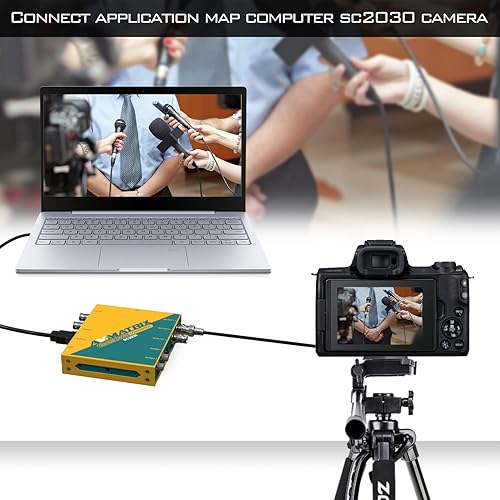 Miniatura 5 de AVMATRIX SC2030 SDI a HDMI, HDMI a SDI, escalado arribaabajo y convertidor de video de velocidad de fotogramas 1080P, adaptador de corriente