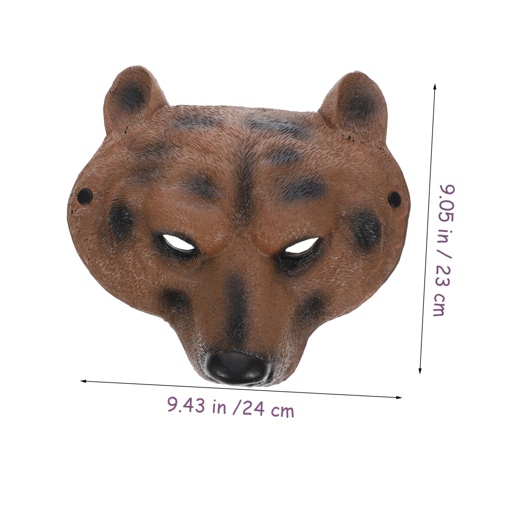 TOBBOMEY Realistic Bear Mask for Animal Cosplay Pu Material Festival Mask Kit for Halloween Parties Eye-catching Decoration for Costume Events and Dress-up Comfortable and Design