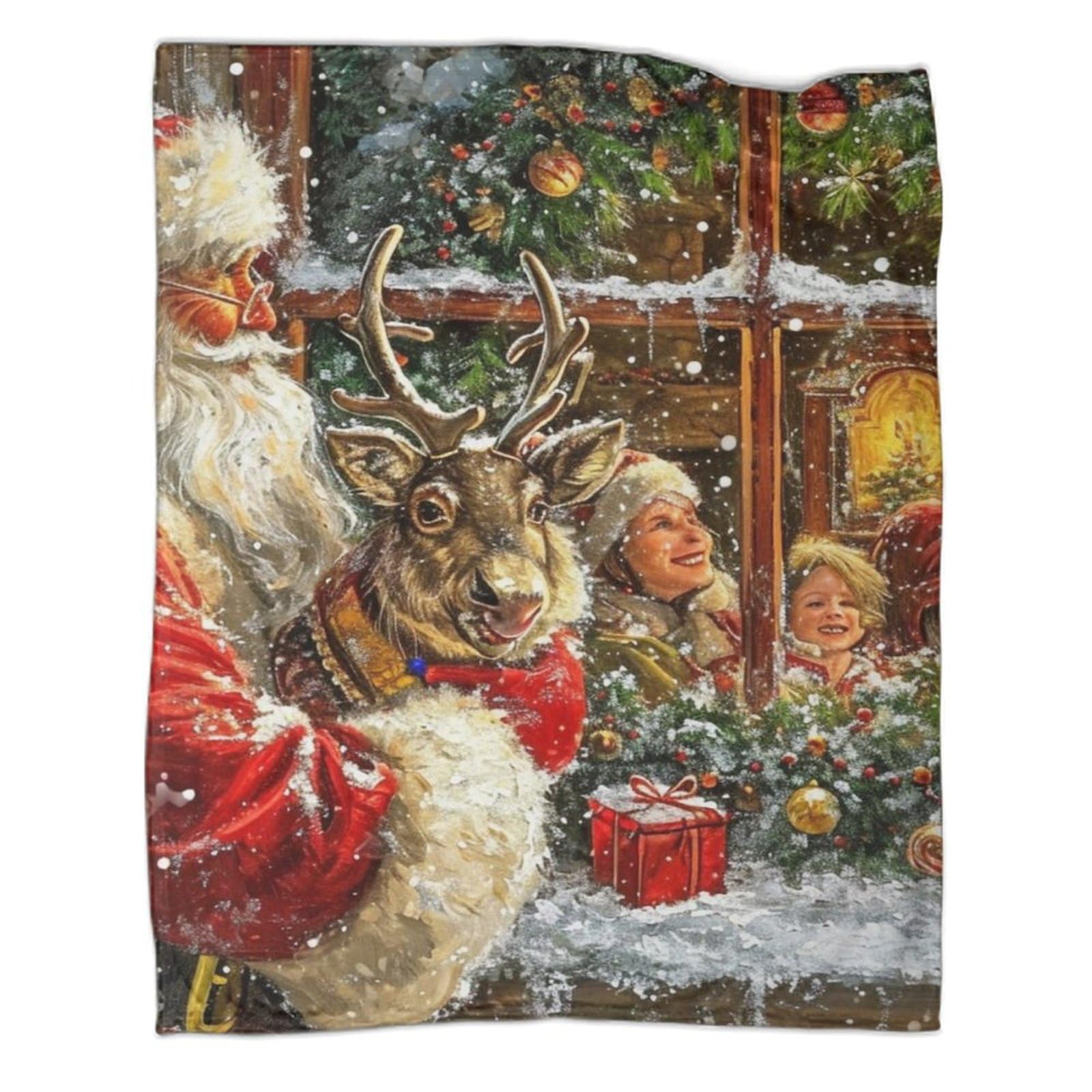 Couverture en flanelle de Noël 150x200cm plaid canapé imprimé 3D