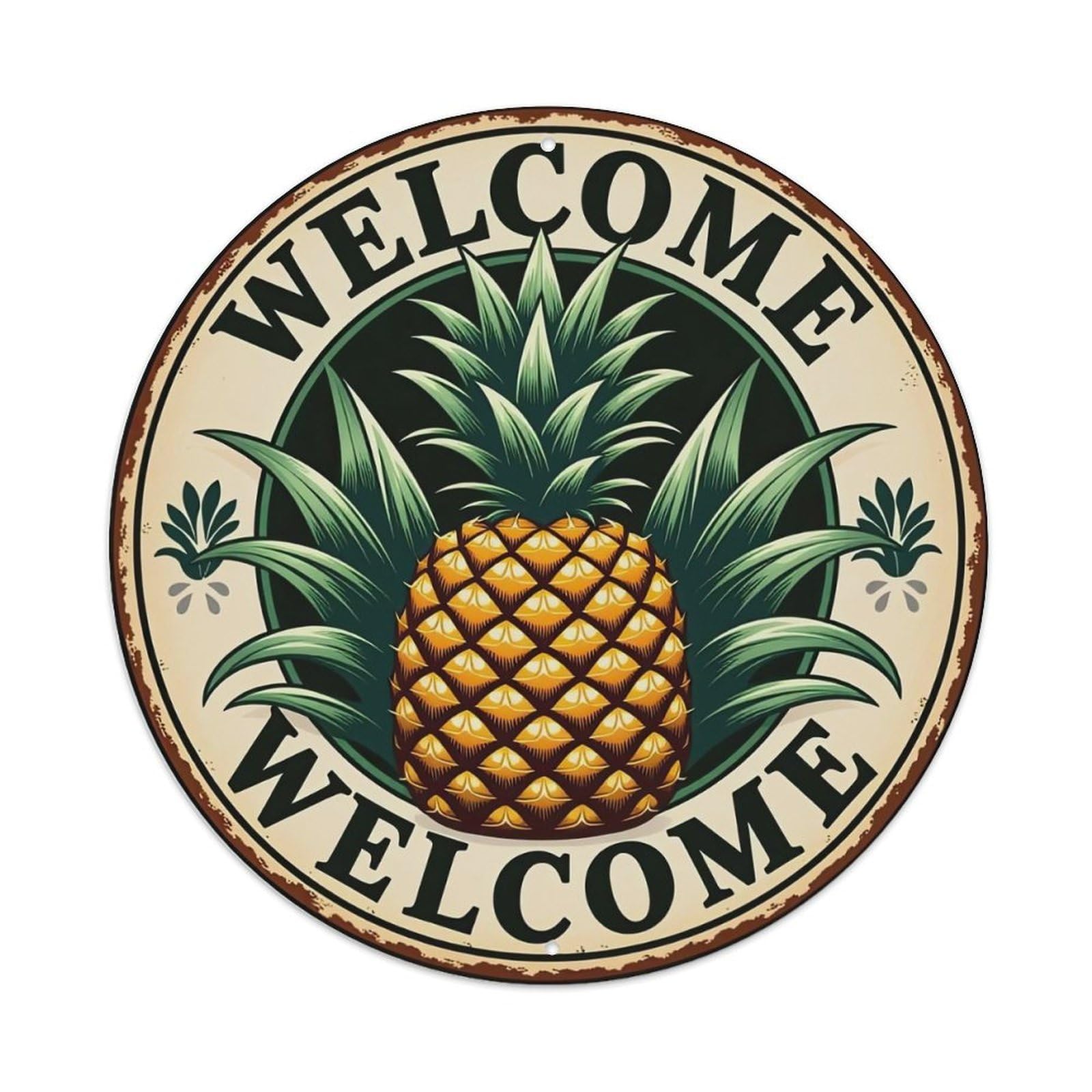 Pineapple Welcome Sign Metal Tin Sign