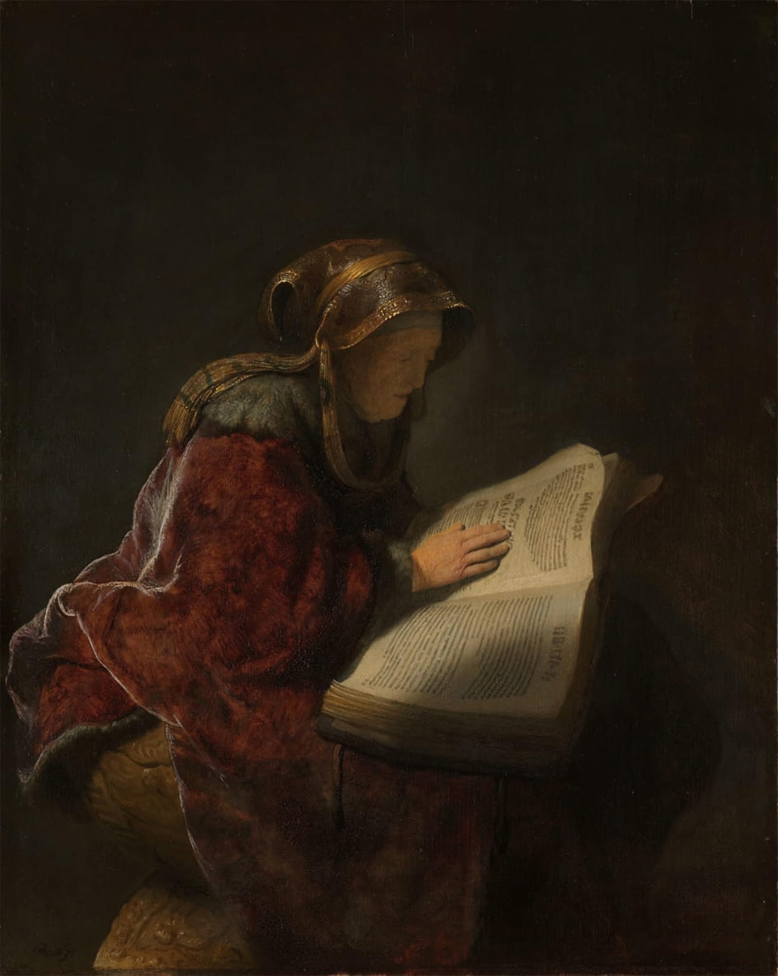 SERENDIPITP Vintage Wall Art Canvas Nordic Poster Canvas Print Picture Old woman reading, Probably the prophetess anna by Rembrandt van Rijn Wall Art Poster for Home Decor 60x90cm