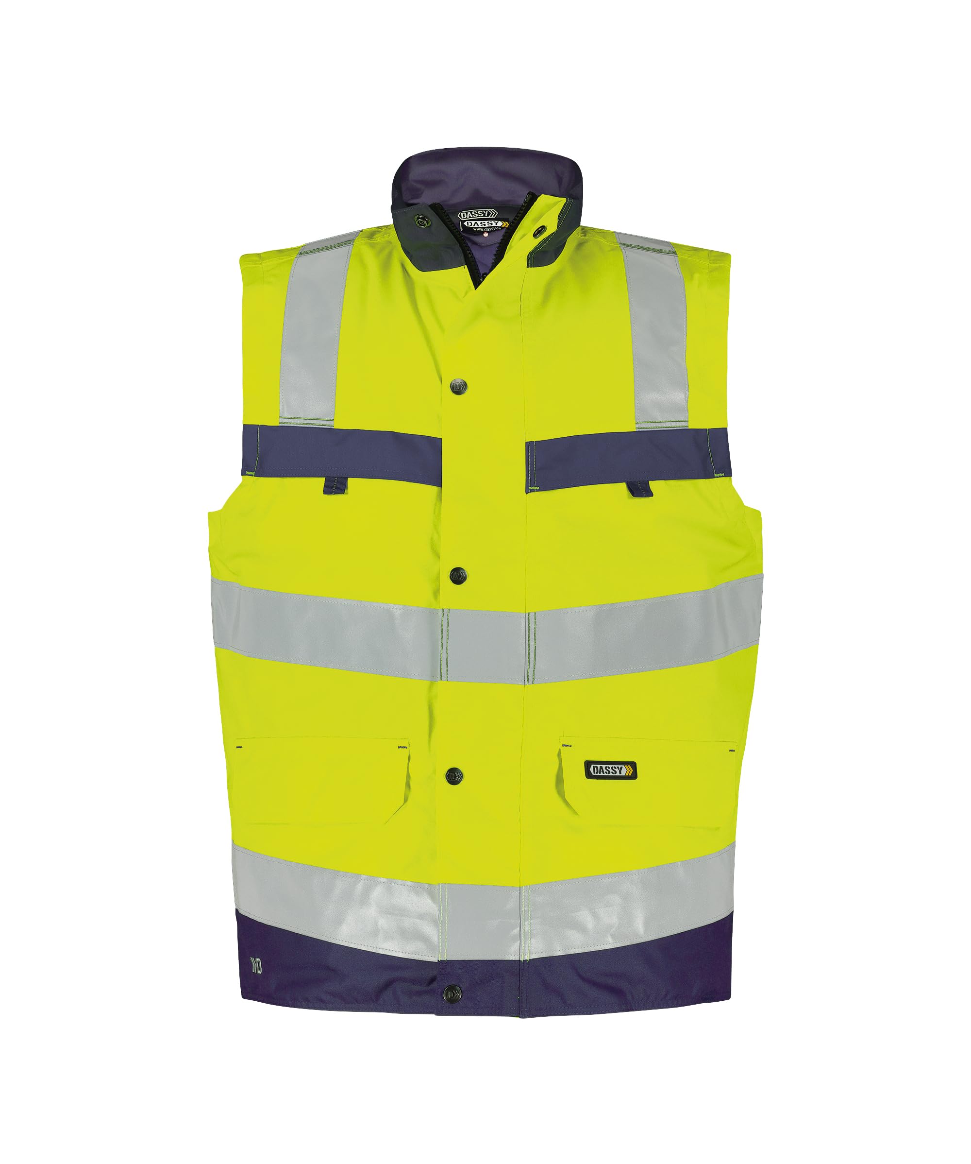 DASSY® Bilbao kamizelka ostrzegawcza - rozmiar XS - neonowy żółty/ciemnoniebieski