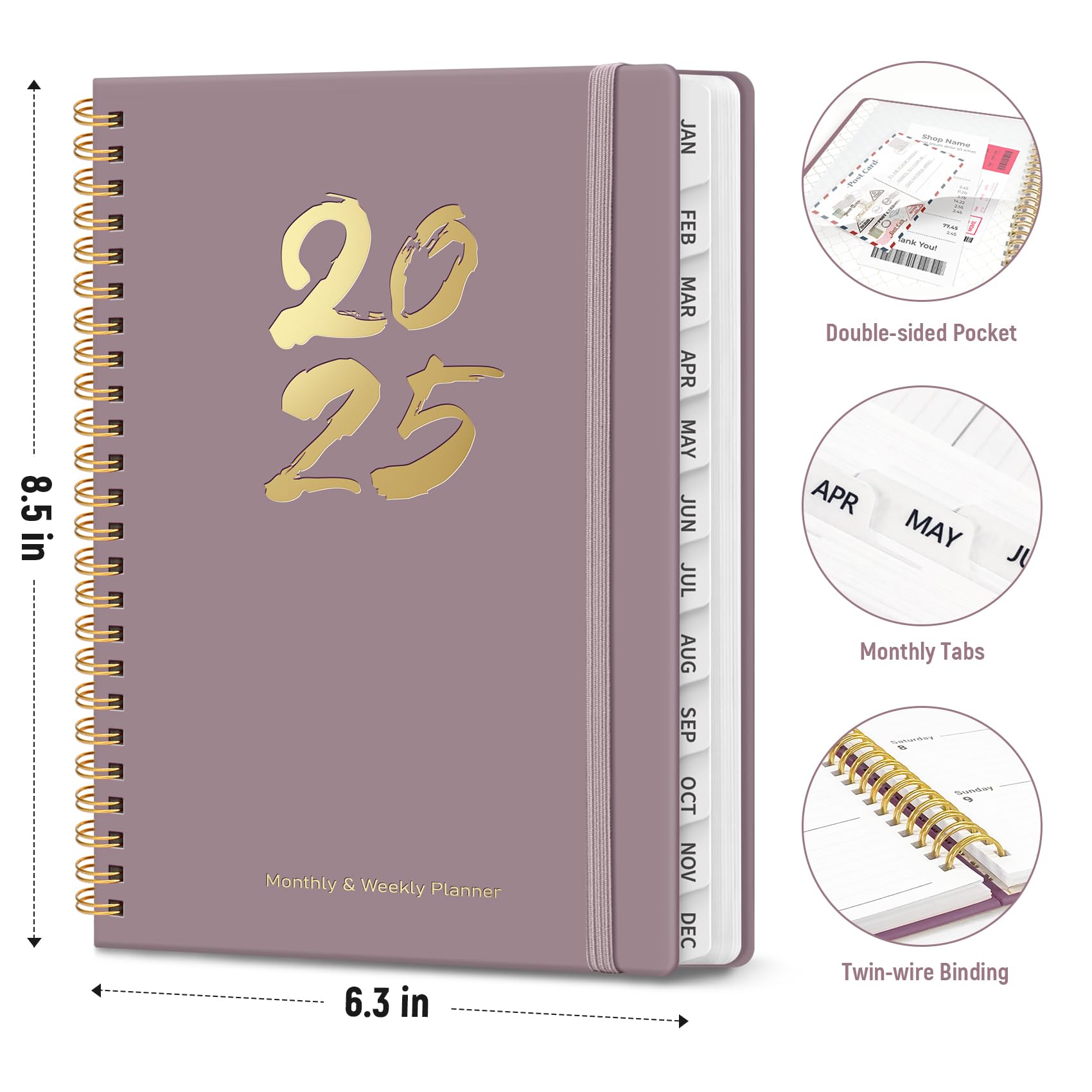 Snapklik.com : 2025 Planner - Weekly And Monthly Planner Spiral Bound ...