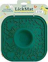 WOOF LickMat for Dogs - BPA-Free Silicone Slow Feeder Lick Mat with Suction Cups, Non-Slip Interactive Toy - Green