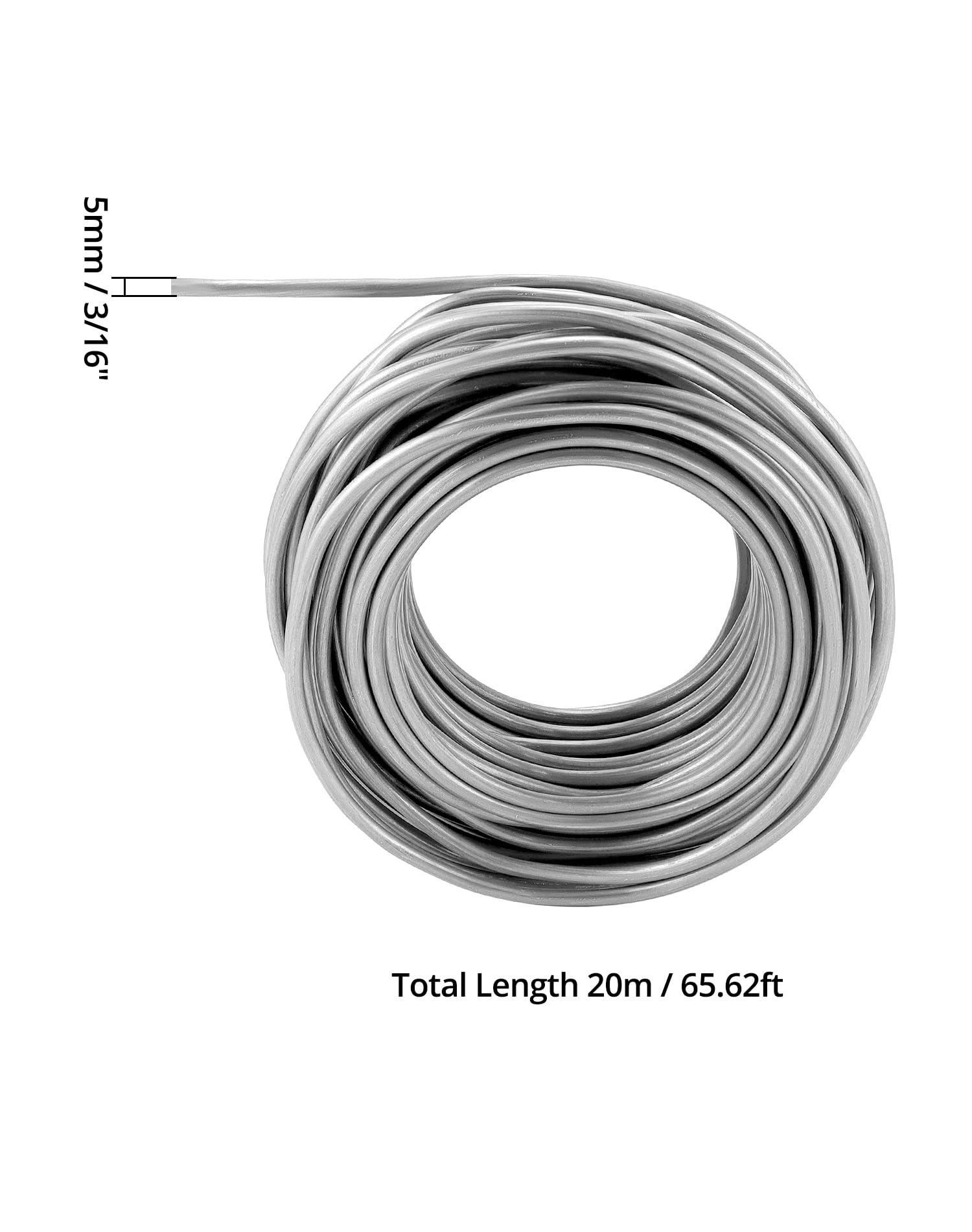QWORK® 20 Metri Filo di Alluminio Modellabile Ø5mm, Filo Flessibile per Mestiere, Design e Gioielleria
