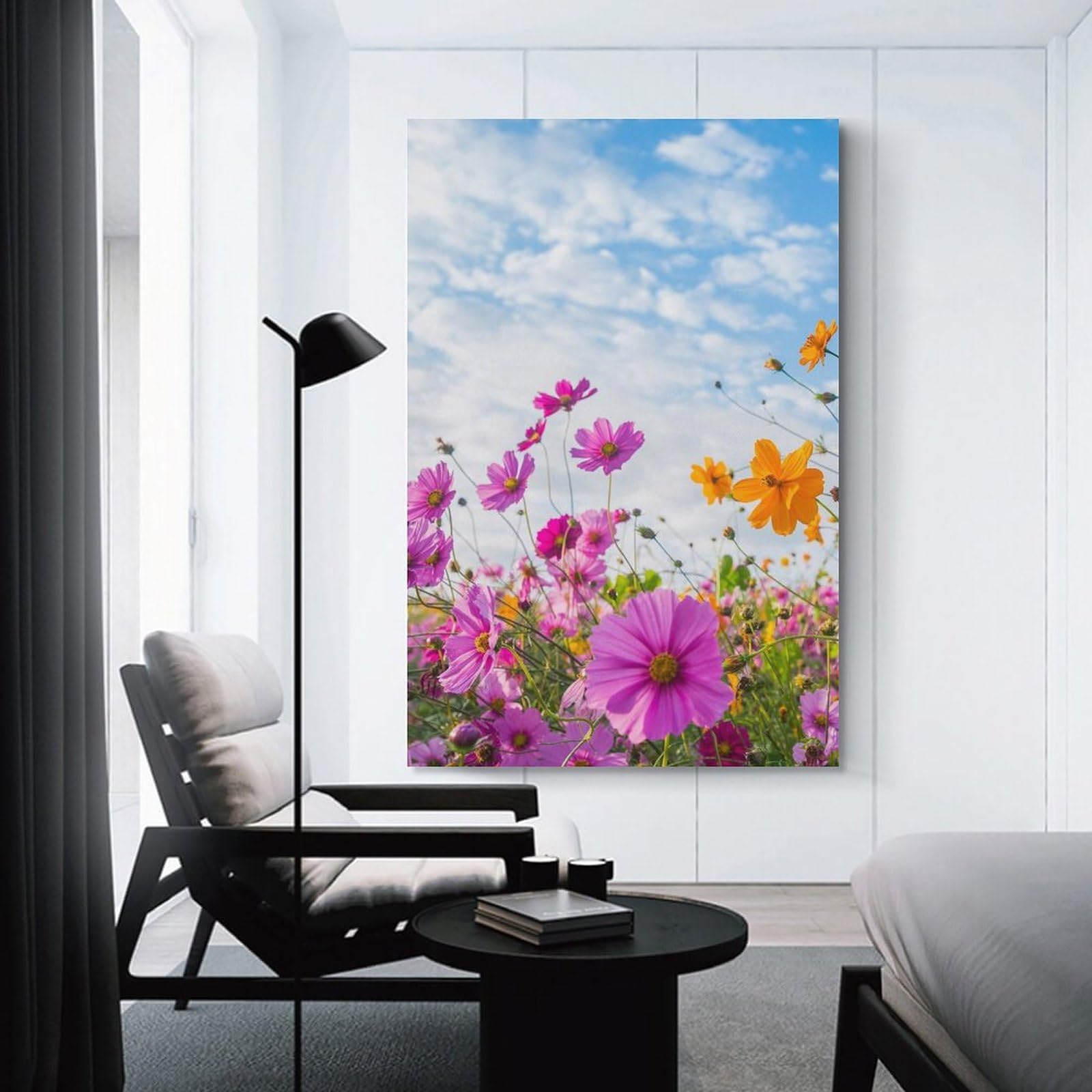 Amazon.co.jp: 絵画 コスモスの花畑インテリア 絵画 かわいい