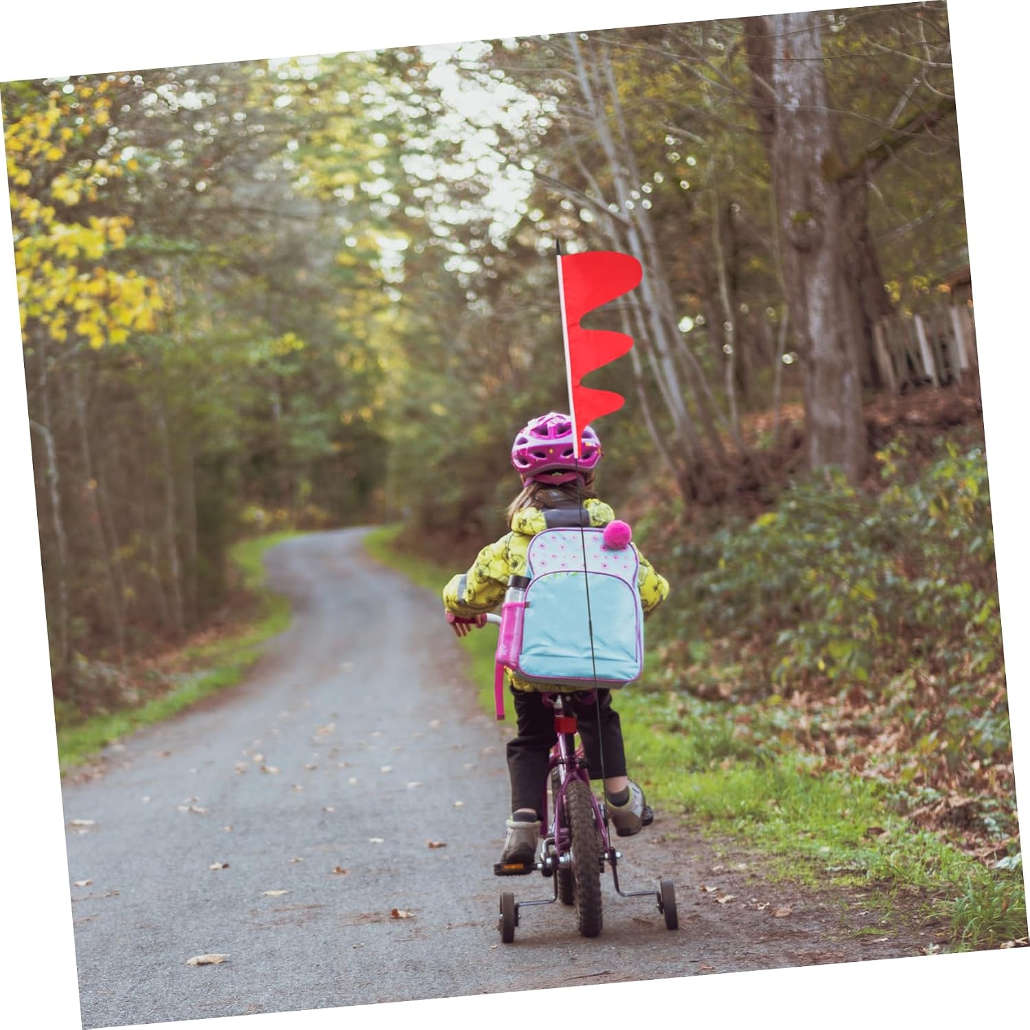 1 Set Children's Bicycle Flagpole Bike Flag with Pole Tear-Resistant Cycling Flag Professional Safety