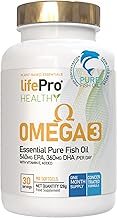 Life Pro Omega 3 Capsules 3000mg with Vitamin E, 30-90 Shots, 35% EPA and 25% DHA, Up to 3000mg per Dose, Supplement for Cardiovascular Health, Pure Fish Oil and Distilled
