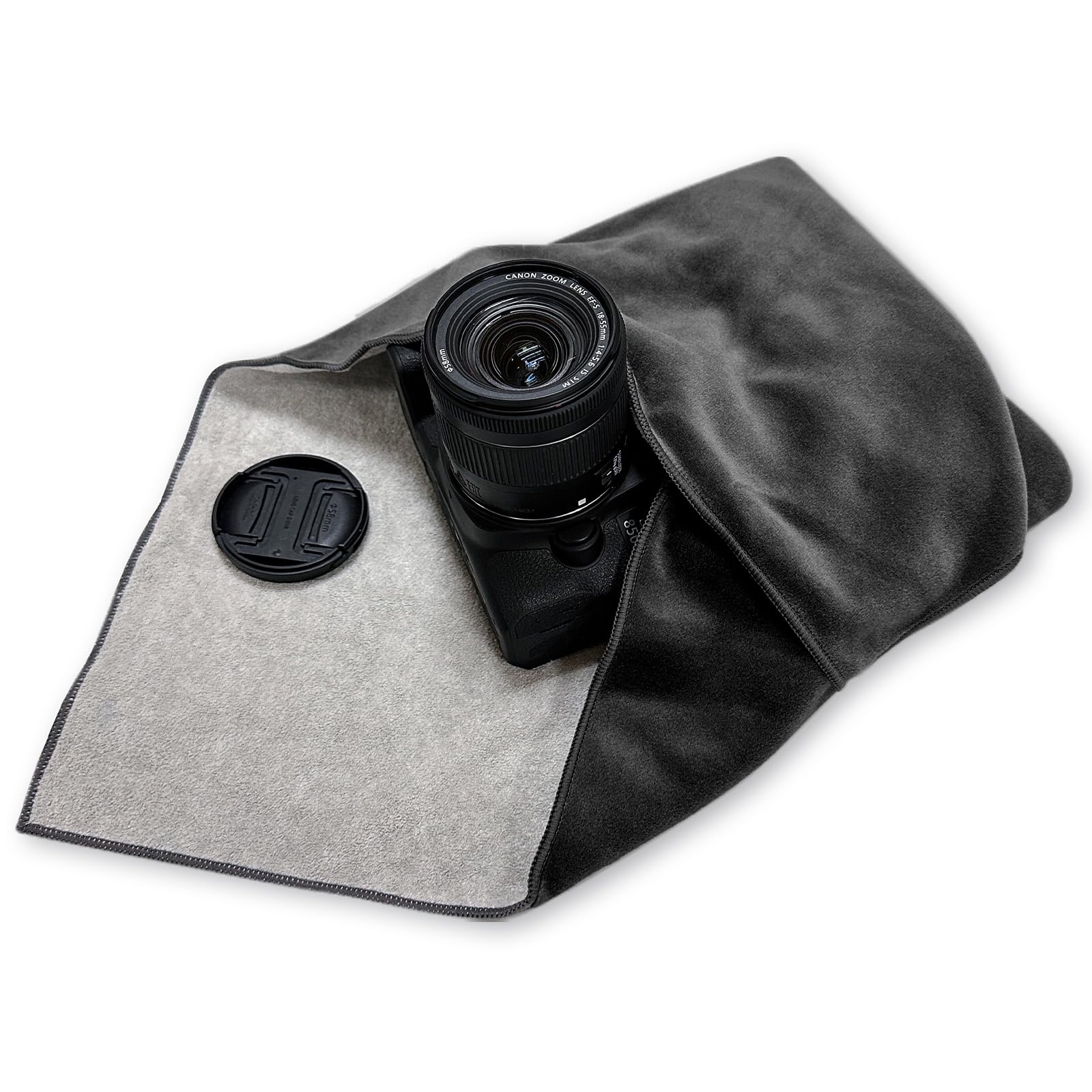ComfortAce 30 x 30 cm Black Camera Wrapping Cloth for Photography Equipment in Backpack, Bag, Pouch etc. Fits Full Format DSLR, Lens, Tripod, Tablet PC etc