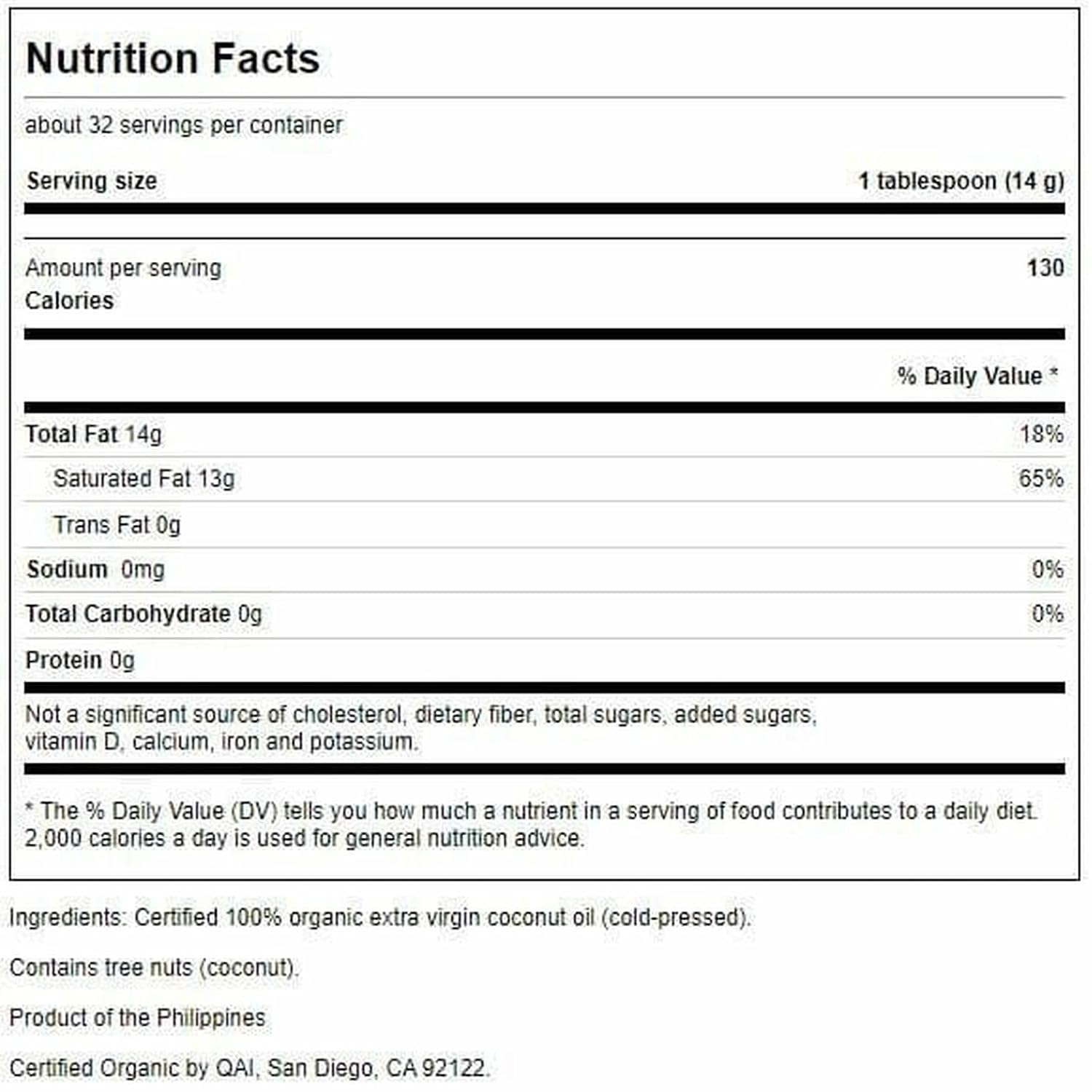 Swanson Certified 100% Organic Extra Virgin Coconut Oil 16 Ounce (1 lb) (454 g) Solid Oil