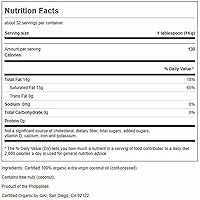 Vista 2 de Swanson Organic Aceite de coco virgen extra certificado 100% orgánico, 16 onzas (1 lb) (16.01 oz) Aceite sólido