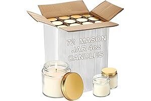 4oz Mini Mason Jar Candles Bulk Pack of 72