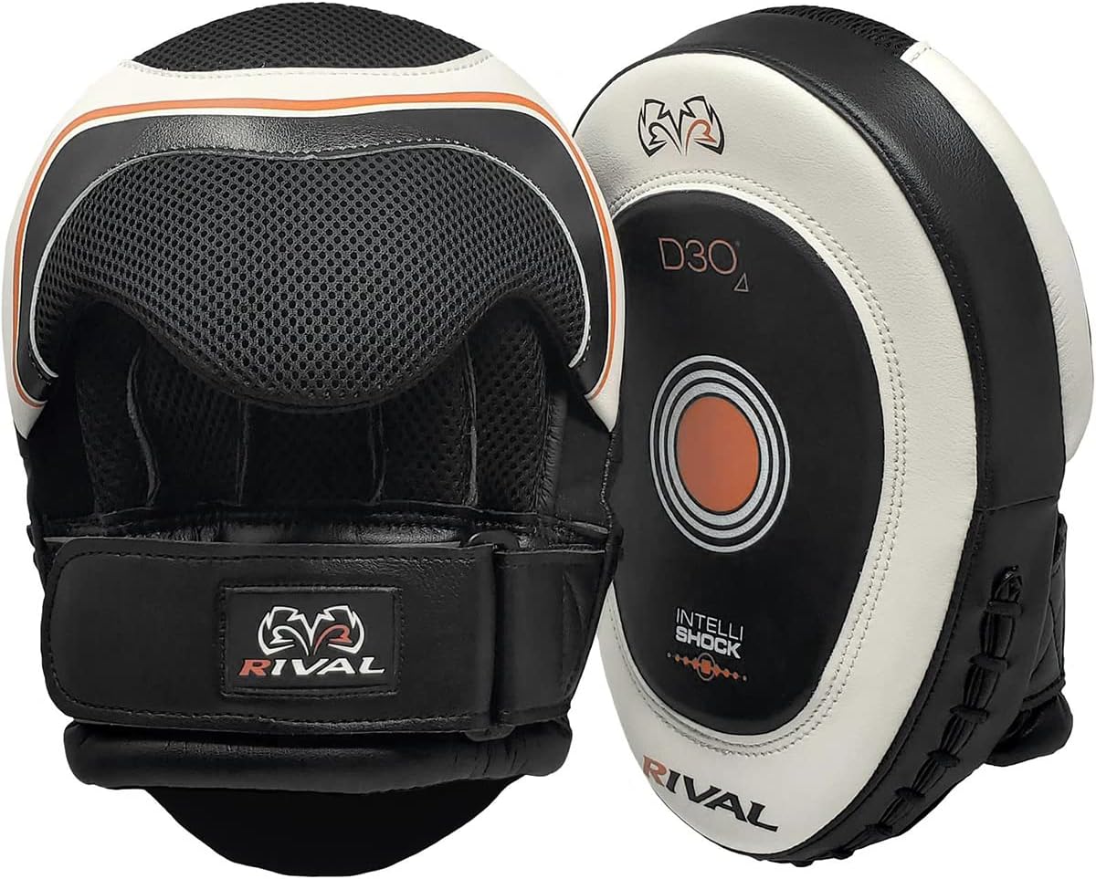 RIVAL Boxing RPM10 2.0 Intelli-Shock Punch Mitts - Bigger Punching Surface for Maximum Impact Absorption, Pre-Curved, Built-in Grip