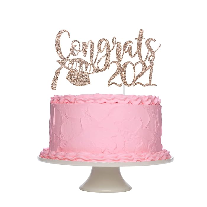 Buy Congrats Grad 2022 Graduation Cake Topper Rose Gold Glitter