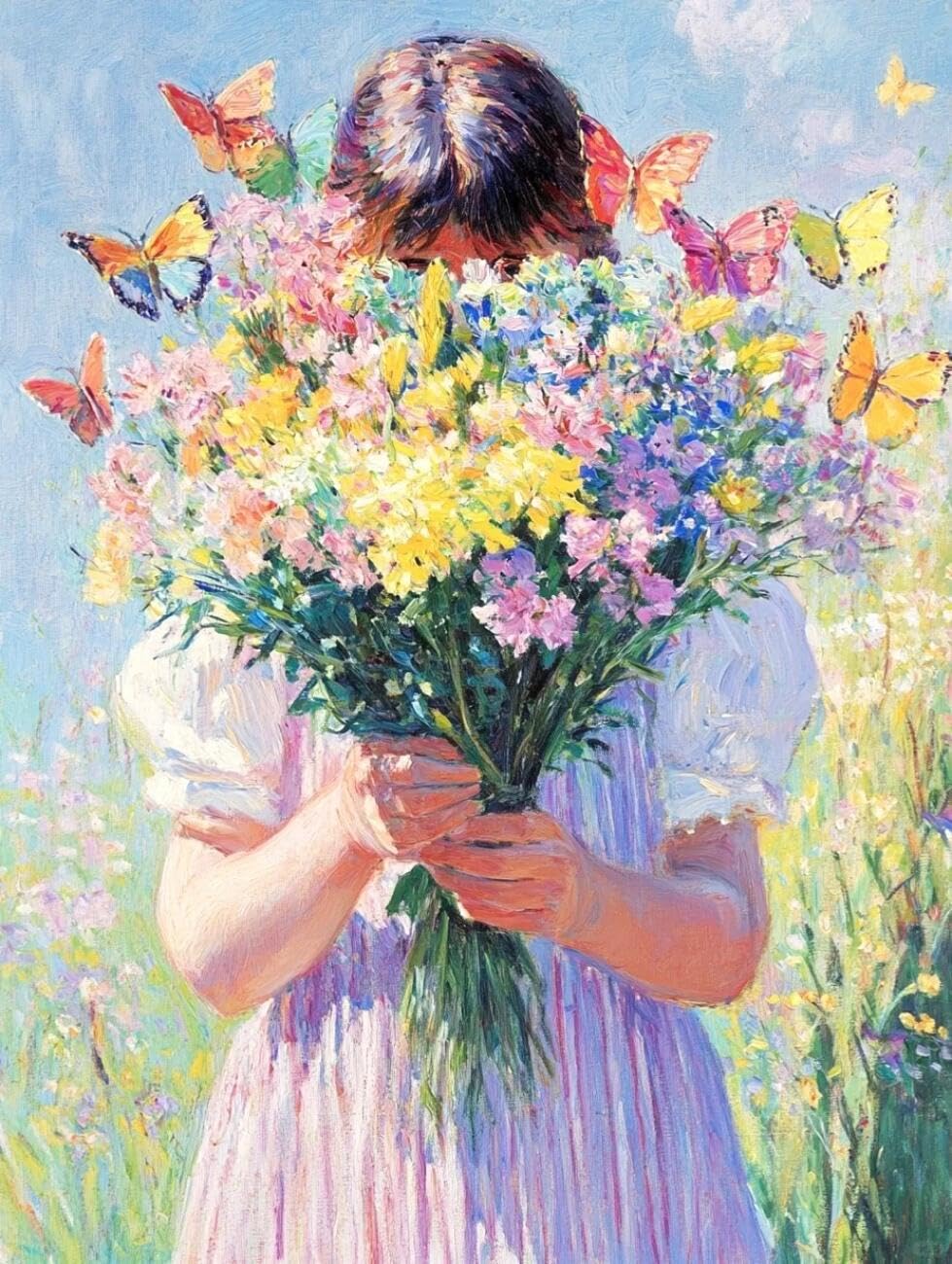 Henypt Cross Stitch Kits Fantasy Girl DIY Arts Aand Craft Kit for Beginners The Elderly with Accessories Home & Leisure/Gifts 14CT 60x80cm