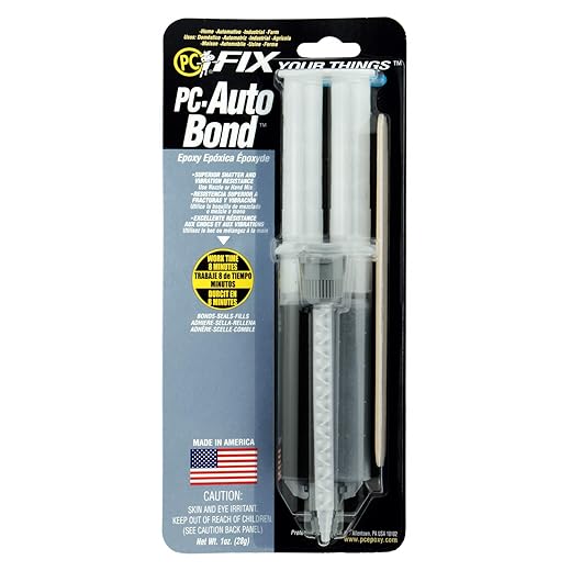 PC Products PC-AutoBond Epoxy Adhesive Paste, 1oz Double Syringe, Metallic Gray 81112