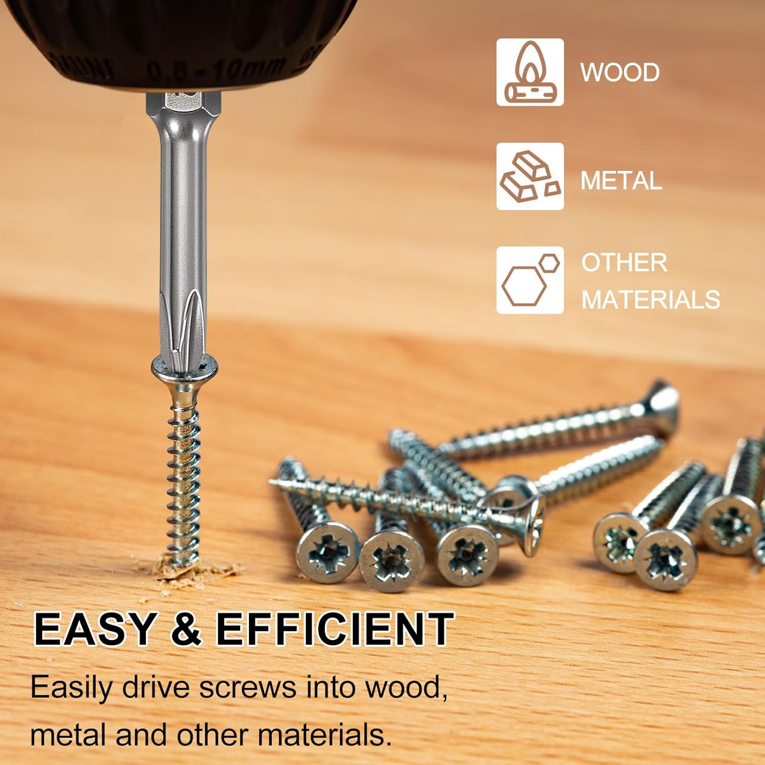 HARFINGTON 4pcs #1/2/3 Phillips Screwdriver Bit PH1+PH2+PH3 1/4" Hex Shank 4" (100mm) Long 0.12/0.16/0.2/0.24" Rod Magnetic Cross Head Drill Bits S2 Steel Industrial Screw Driver for Drills