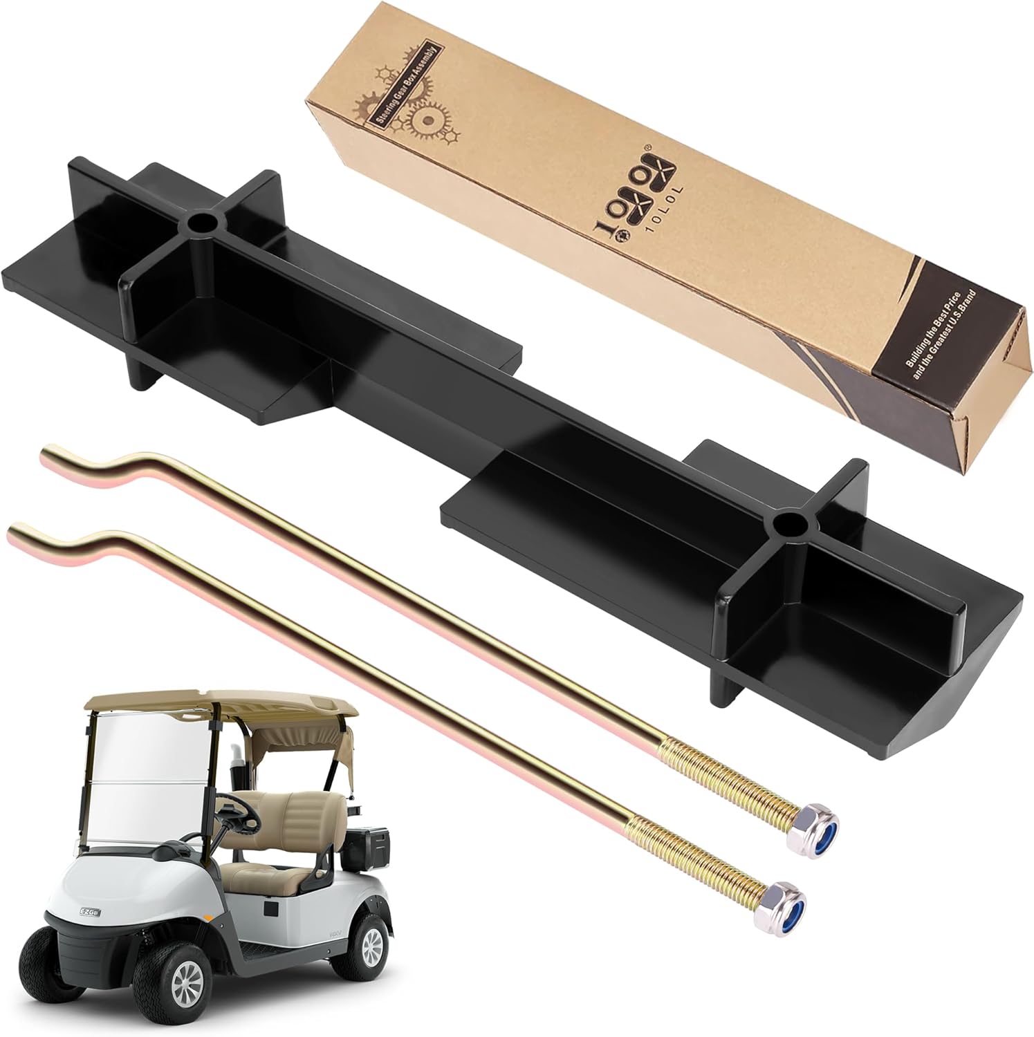 10L0L Golf Cart Battery Hold Down Retainer Plate and Rods