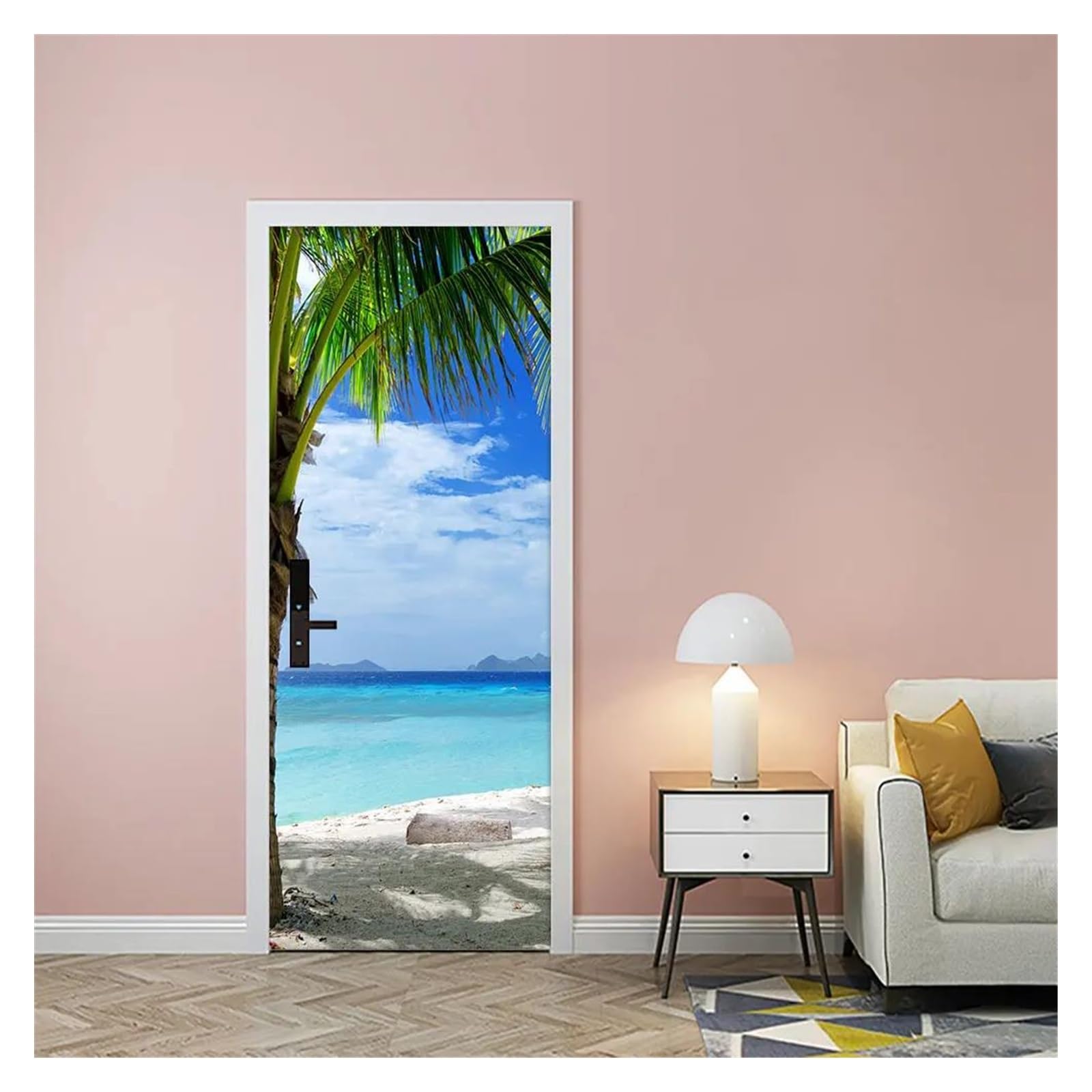 Sticker de porte mer 3D en PVC de 77x200 cm pour décoration de maison