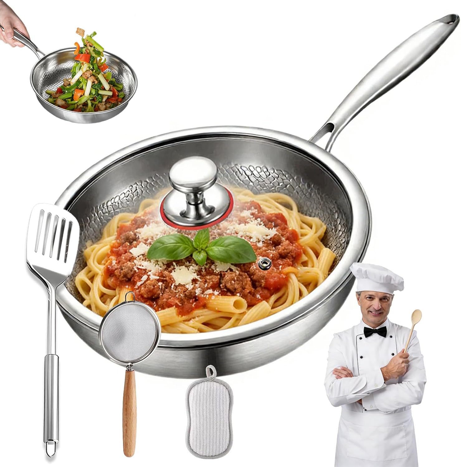 Titanium Pan with Lid, Titaniums Hammered Pan Pro Standard - Complete ...