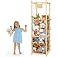 Supreouts Wooden Stuffed Animal Storage Zoo, Plushies Organizer Holder with Elastic Cords & Shelf for Toddler Rooms, Playroom