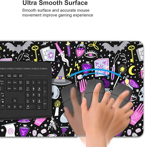 Vista 51 de Alfombrilla de mouse extendida para juegos de 35.4 x 15.7 pulgadas, alfombrilla de mouse retro vintage grande XXL, base de goma antideslizante