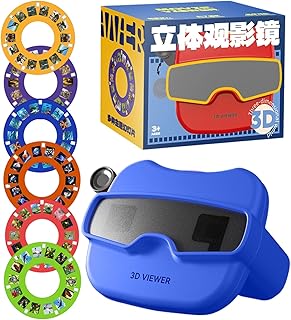 子供向け3D画像ビューアー 視聴器 玩具 | 6個のリール付き 知育玩具,ビューファインダー 玩具 - 3歳以上 幼稚園 保育園 家庭 おでかけ キャンプ用