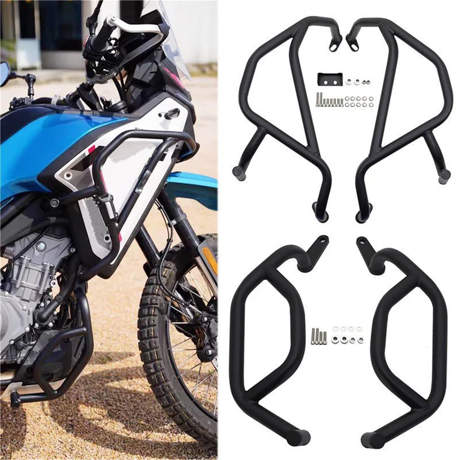 Barra Protezione Motore Per CFMOTO 450 MT 2024 Protezione Motore Highway Crash Bar Accessori Paraurti Telaio Moto Moto Paraurti Bars(Only Upper Black)