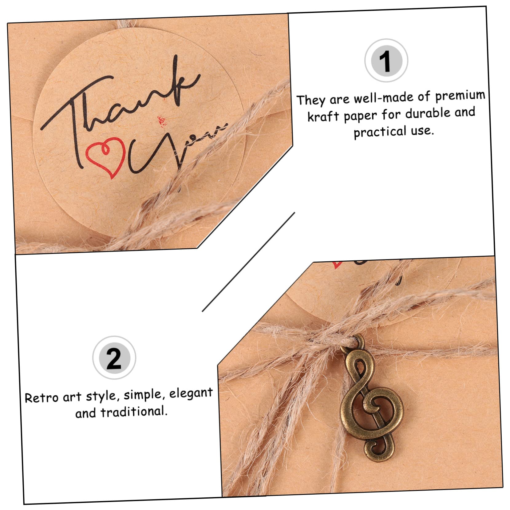 NUOBESTY Retro Style Kraft Paper Writing Paper Envelopes Set 6 Envelopes 24 Sheets Stickers